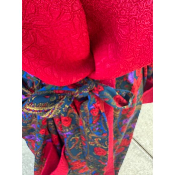 Vintage Victorias Secret Kimono Paisley Robe With Bright Red Accents Long Sleeve - Picture 7 of 9